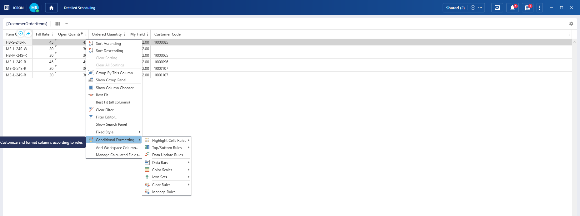 Grid (Table) :: ICRON Documentation