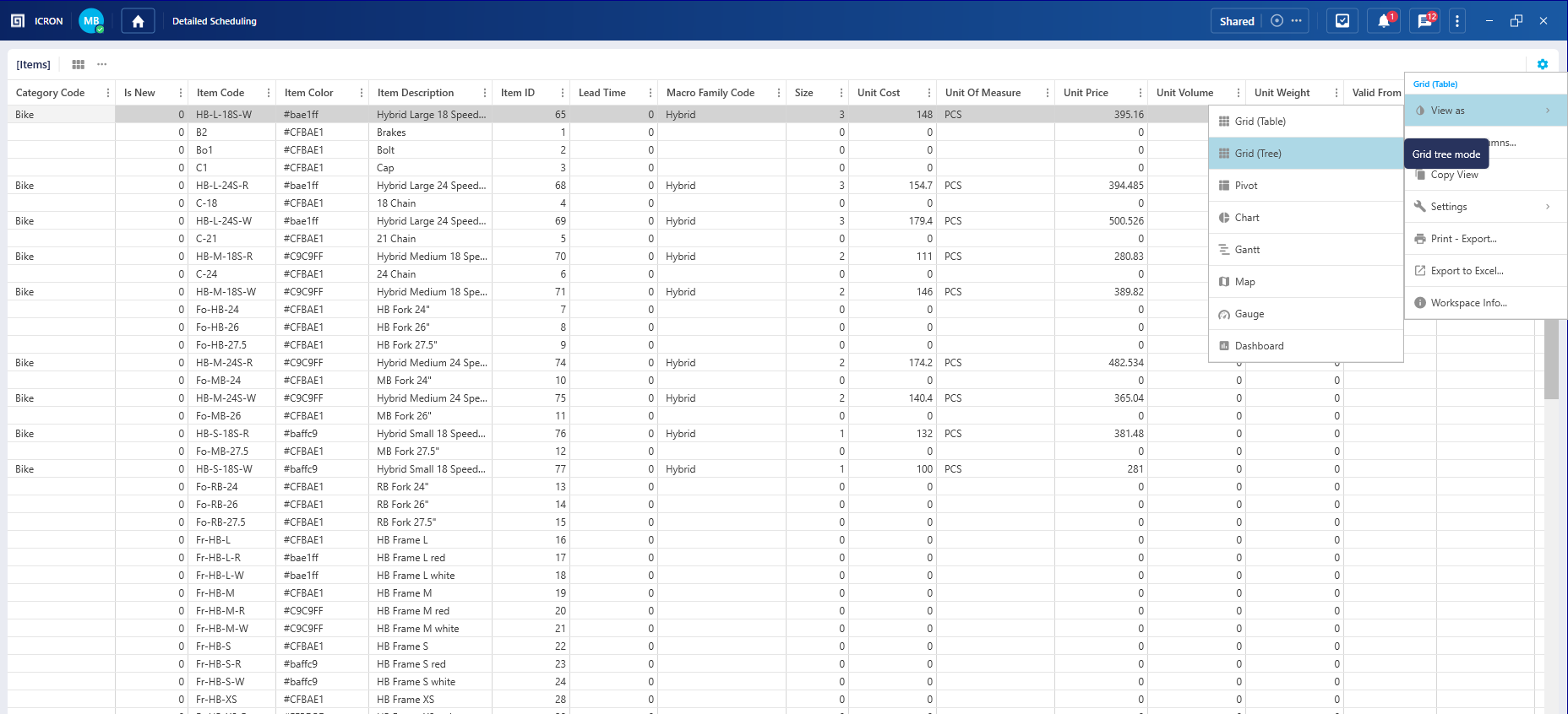 Grid (Tree) :: ICRON Documentation
